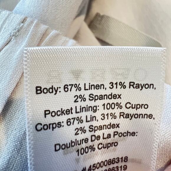 Babaton Aritzia Day Linen Pants Blue S Drawstring Waist Straight Leg Casual Crop - Picture 12 of 13